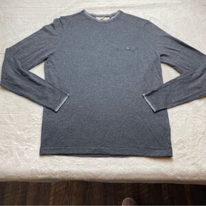 Agave Denim Crew Neck Long Sleeve Gray Lexington Fine Gauge Knit Sweater. Size M